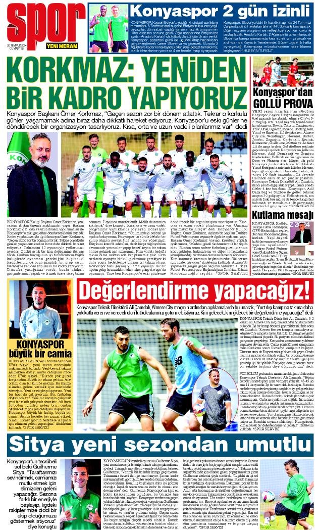 20Temmuz 2024 Yeni Meram Gazetesi