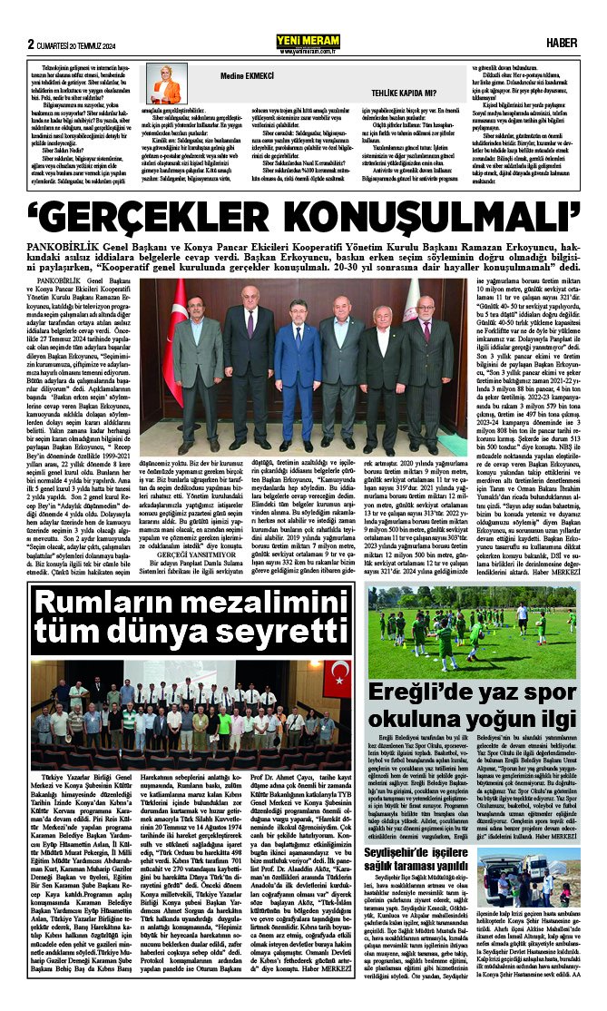 20Temmuz 2024 Yeni Meram Gazetesi