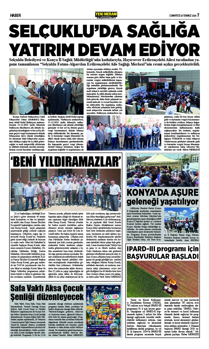 20Temmuz 2024 Yeni Meram Gazetesi