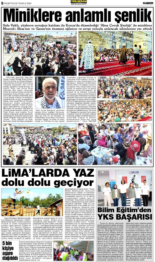 22 Temmuz 2024 Yeni Meram Gazetesi
