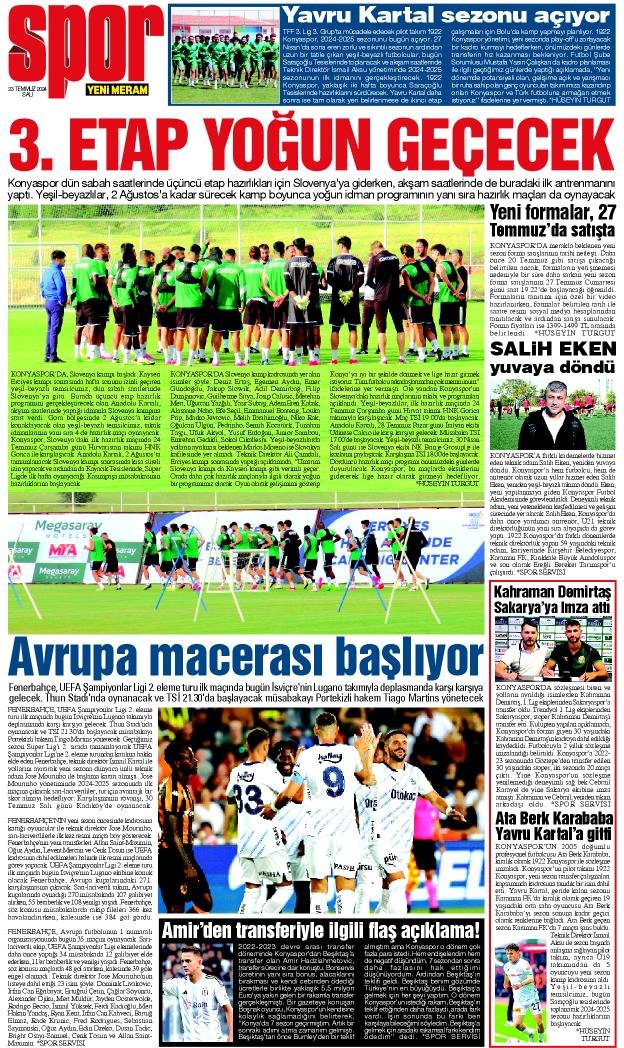 23 Temmuz 2024 Yeni Meram Gazetesi
