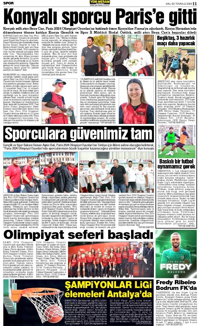 23 Temmuz 2024 Yeni Meram Gazetesi
