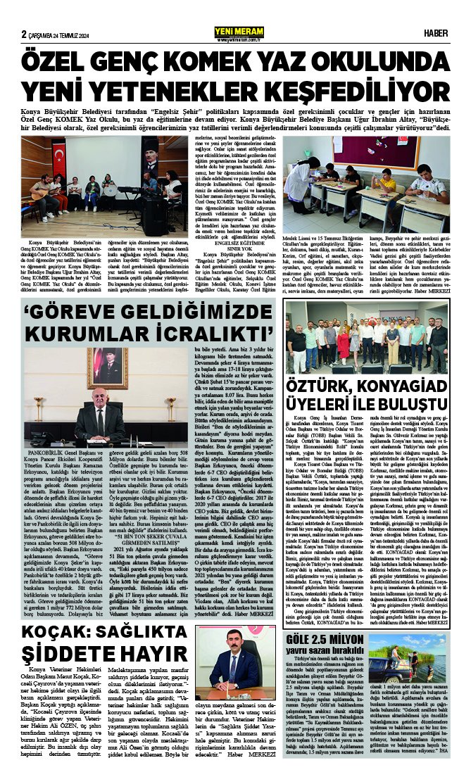 24 Temmuz 2024 Yeni Meram Gazetesi
