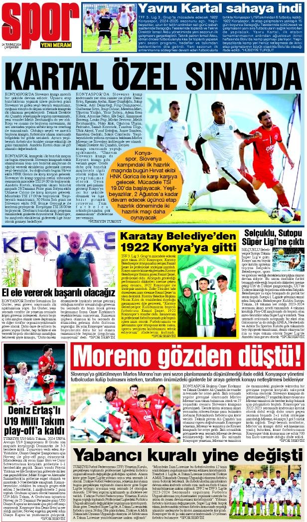 24 Temmuz 2024 Yeni Meram Gazetesi
