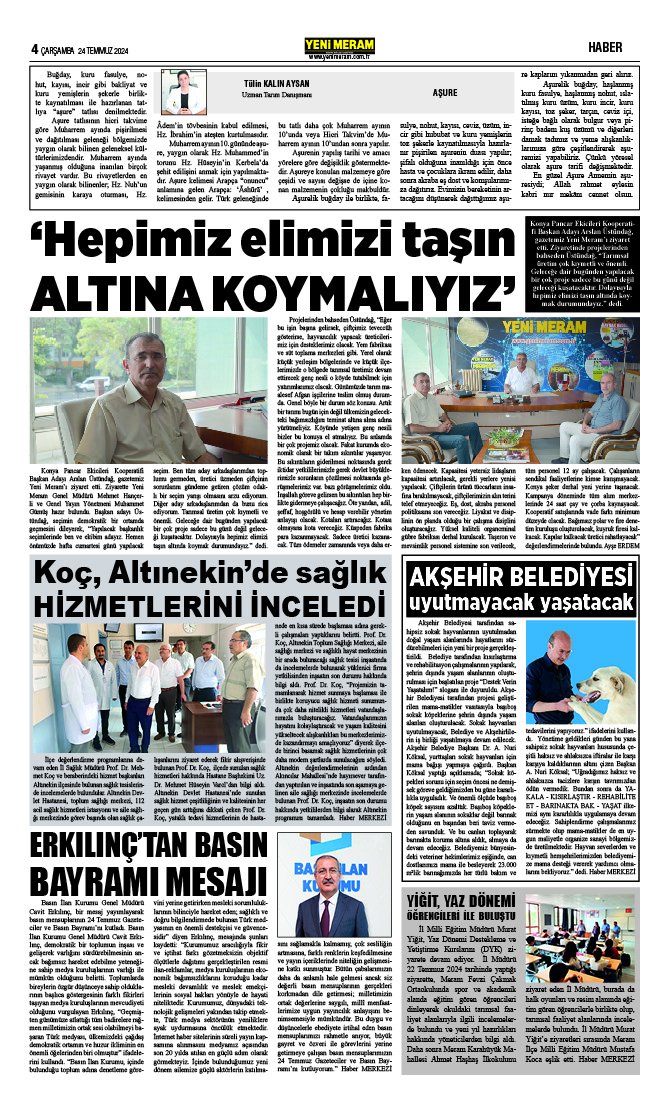 24 Temmuz 2024 Yeni Meram Gazetesi
