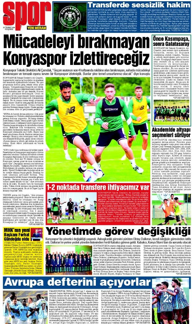 25 Temmuz 2024 Yeni Meram Gazetesi
