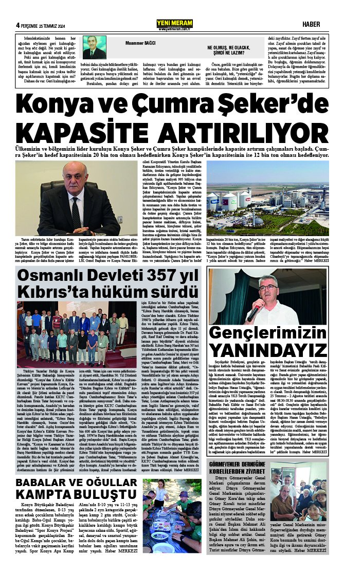 25 Temmuz 2024 Yeni Meram Gazetesi
