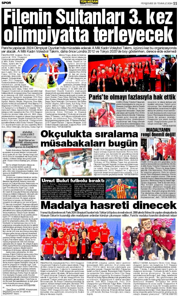 25 Temmuz 2024 Yeni Meram Gazetesi
