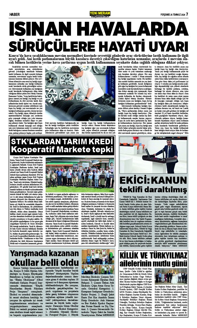 25 Temmuz 2024 Yeni Meram Gazetesi
