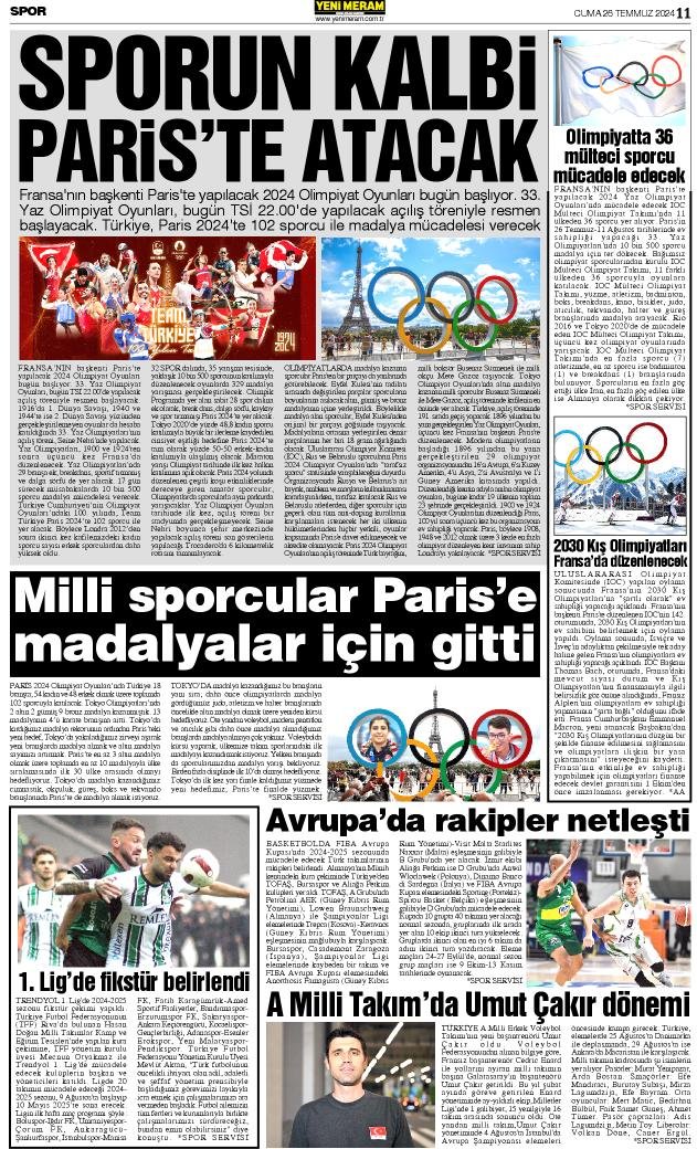 26 Temmuz 2024 Yeni Meram Gazetesi
