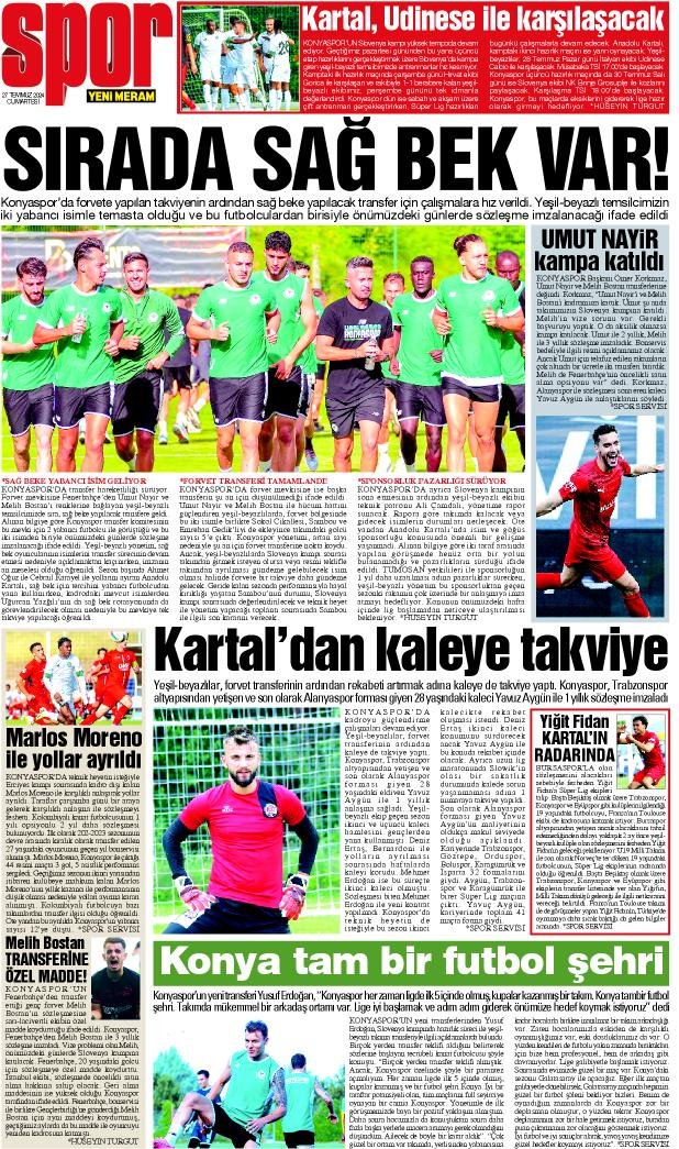 27 Temmuz 2024 Yeni Meram Gazetesi