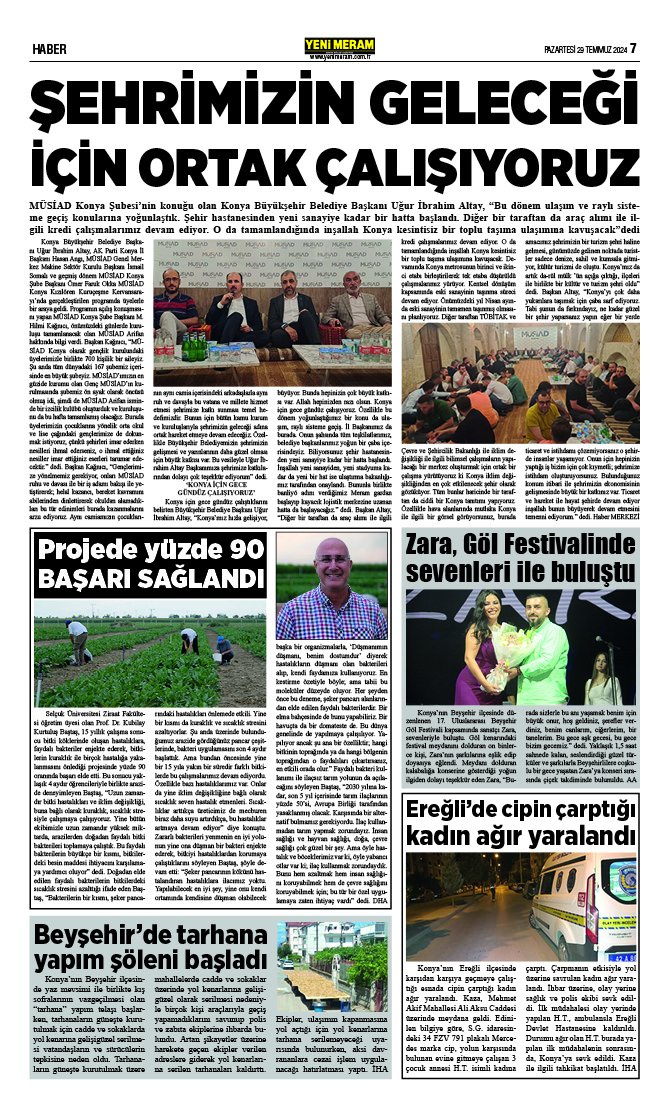 29 Temmuz 2024 Yeni Meram Gazetesi
