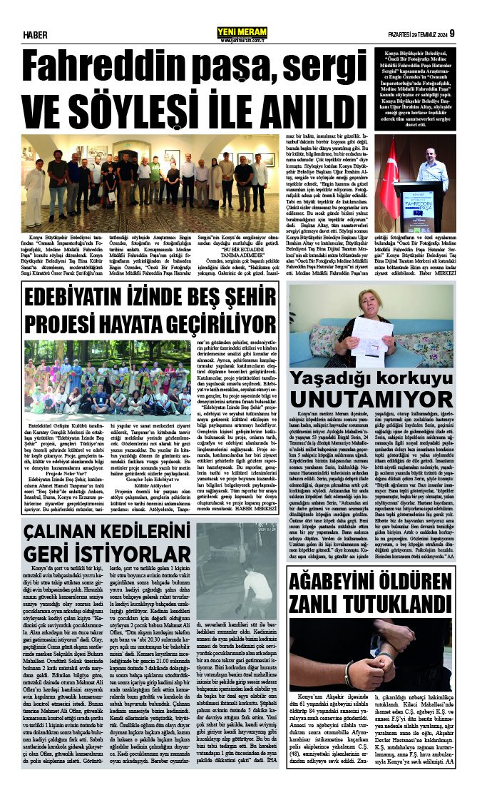 29 Temmuz 2024 Yeni Meram Gazetesi
