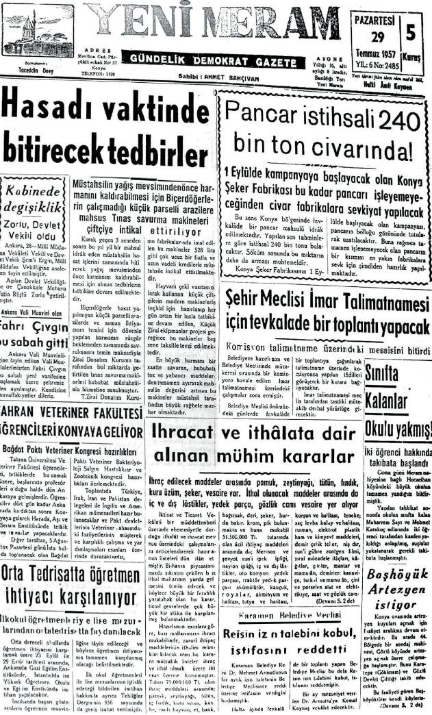 29 Temmuz 2024 Yeni Meram Gazetesi
