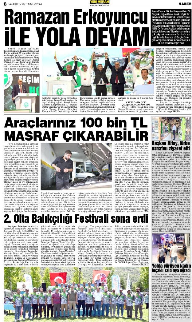 29 Temmuz 2024 Yeni Meram Gazetesi
