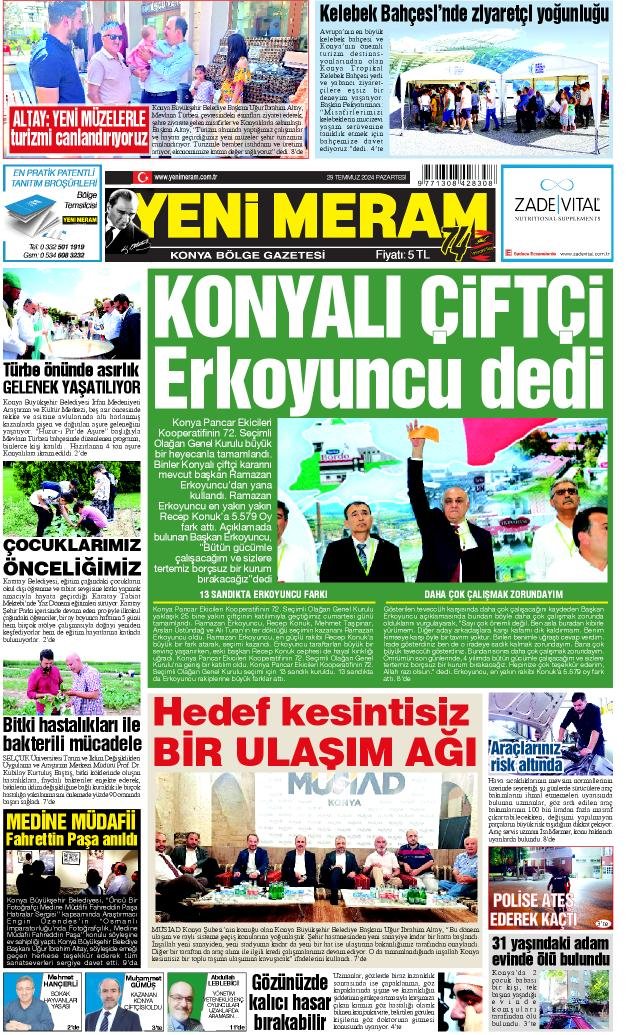 29 Temmuz 2024 Yeni Meram Gazetesi
