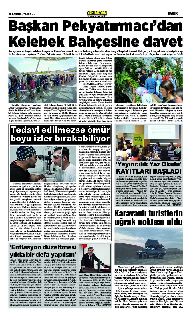 29 Temmuz 2024 Yeni Meram Gazetesi
