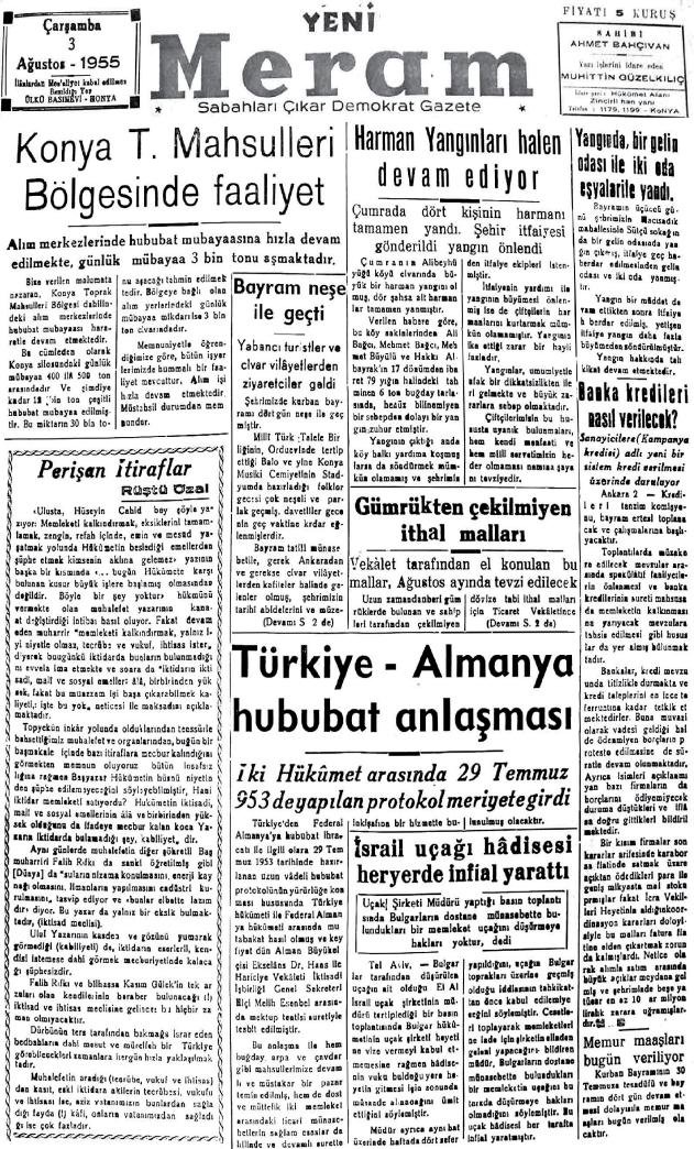 3 Ağustos 2024 Yeni Meram Gazetesi