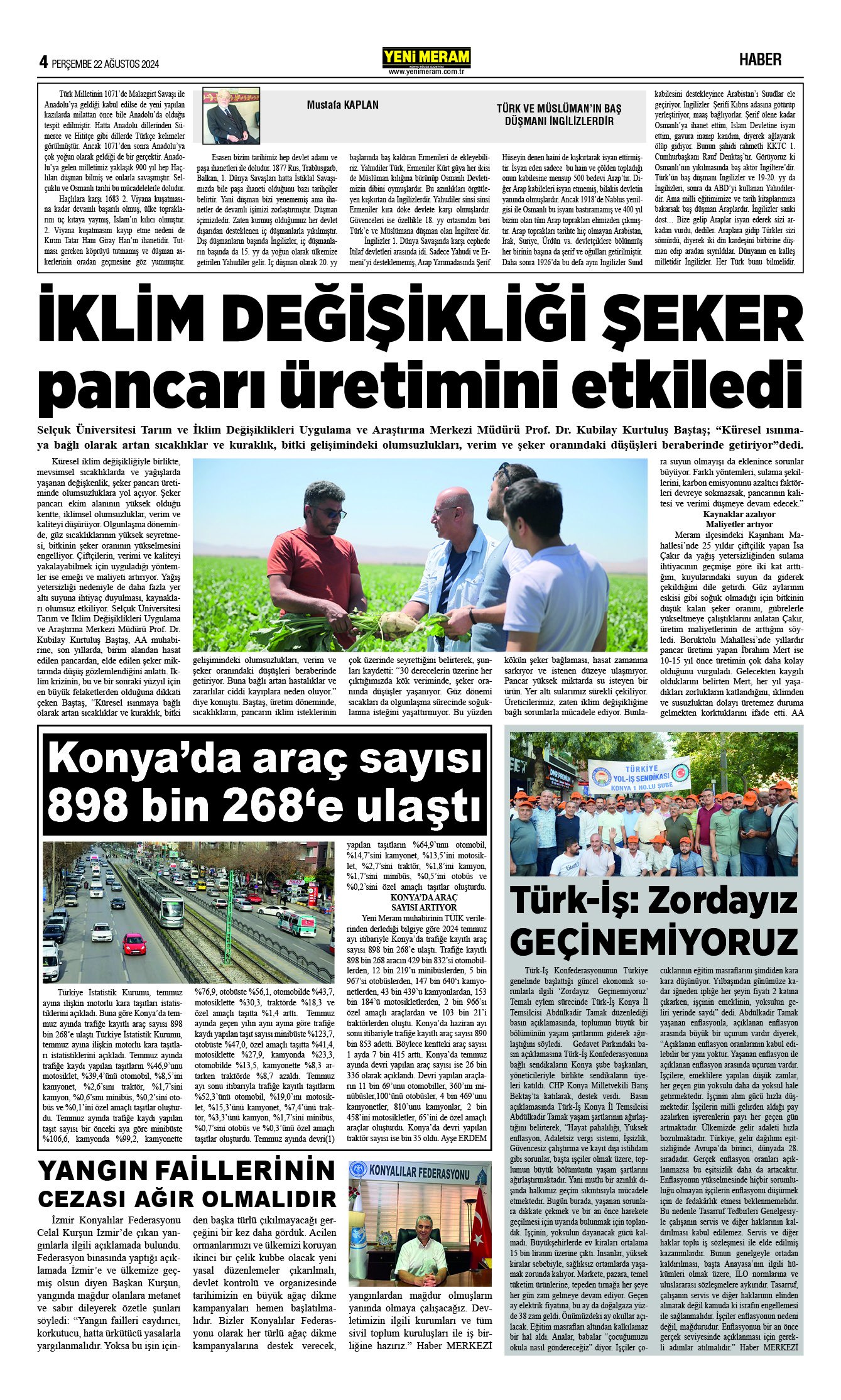 22 Ağustos 2024 Yeni Meram Gazetesi
