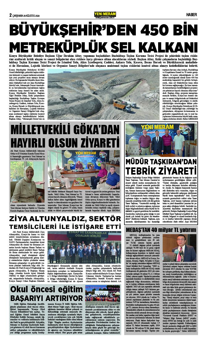 28 Ağustos 2024 Yeni Meram Gazetesi
