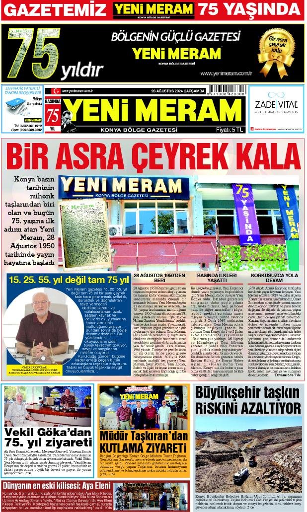 28 Ağustos 2024 Yeni Meram Gazetesi
