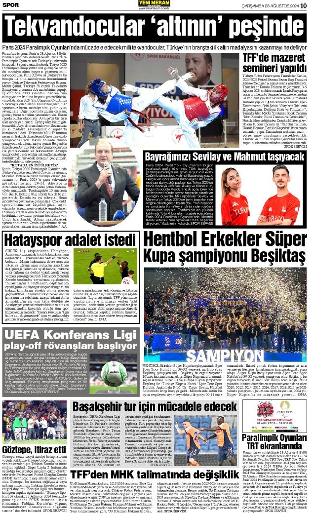 28 Ağustos 2024 Yeni Meram Gazetesi
