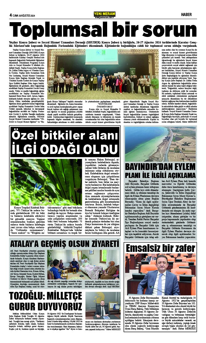 30 Ağustos 2024 Yeni Meram Gazetesi
