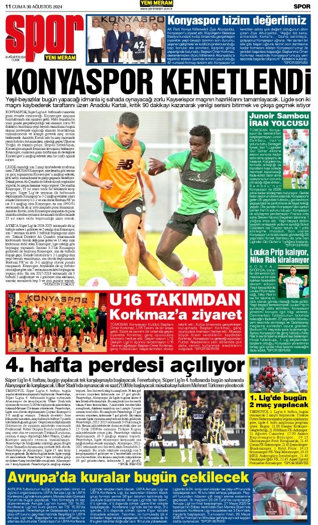 30 Ağustos 2024 Yeni Meram Gazetesi
