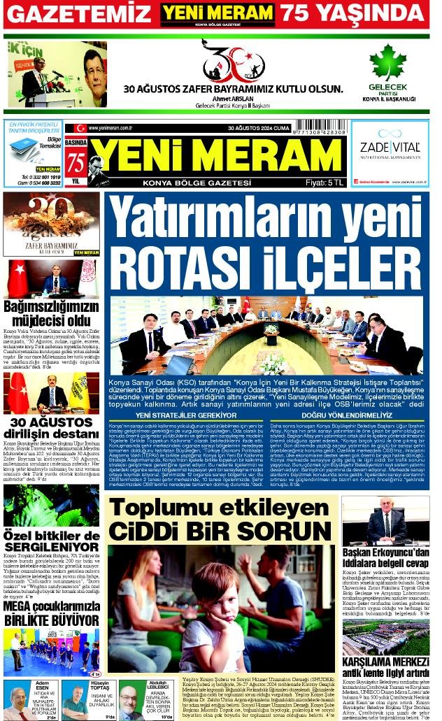 30 Ağustos 2024 Yeni Meram Gazetesi
