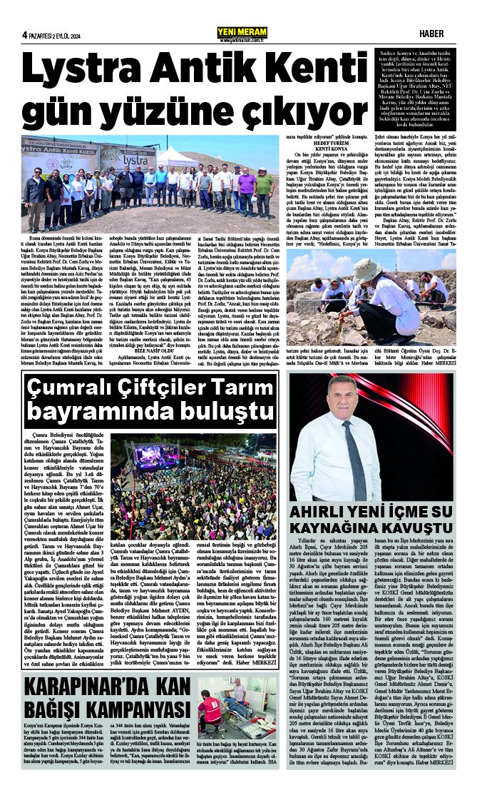 1 Eylül 2024 Yeni Meram Gazetesi
