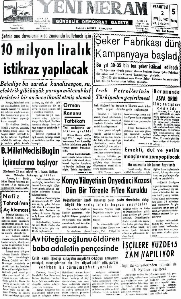 1 Eylül 2024 Yeni Meram Gazetesi
