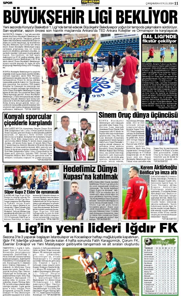 4 Eylül 2024 Yeni Meram Gazetesi
