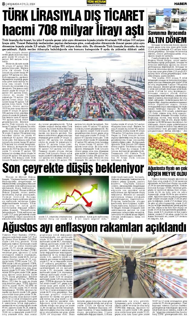 4 Eylül 2024 Yeni Meram Gazetesi
