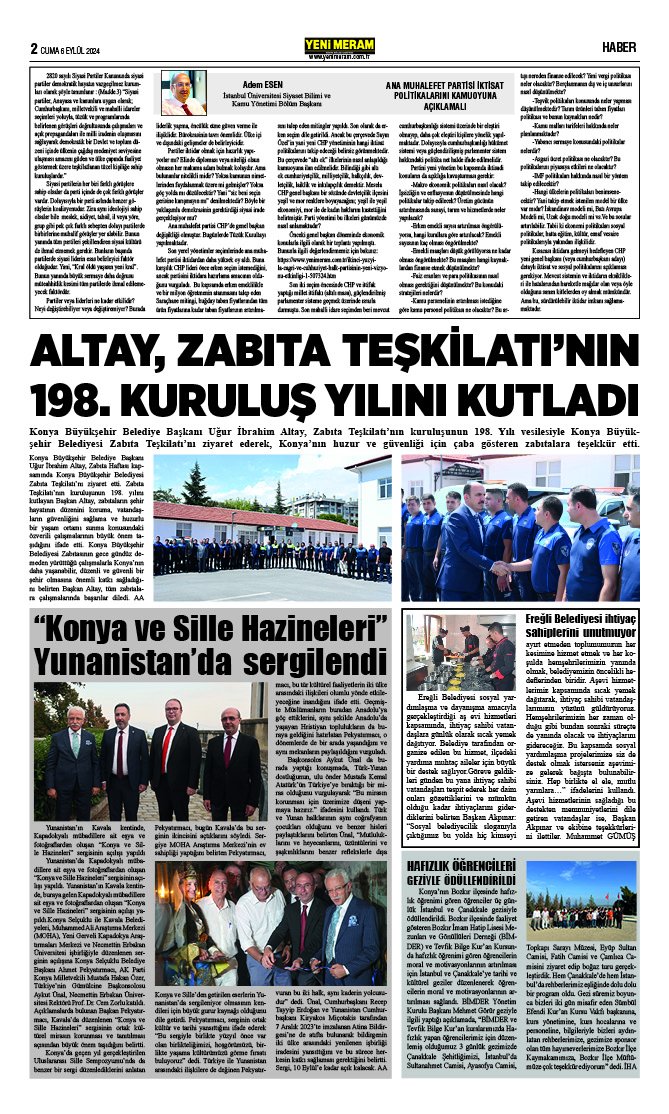 6 Eylül 2024 Yeni Meram Gazetesi
