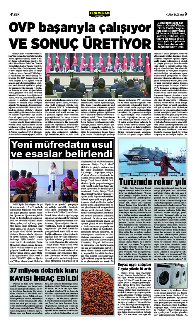 6 Eylül 2024 Yeni Meram Gazetesi
