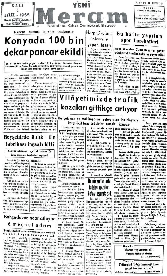 6 Eylül 2024 Yeni Meram Gazetesi
