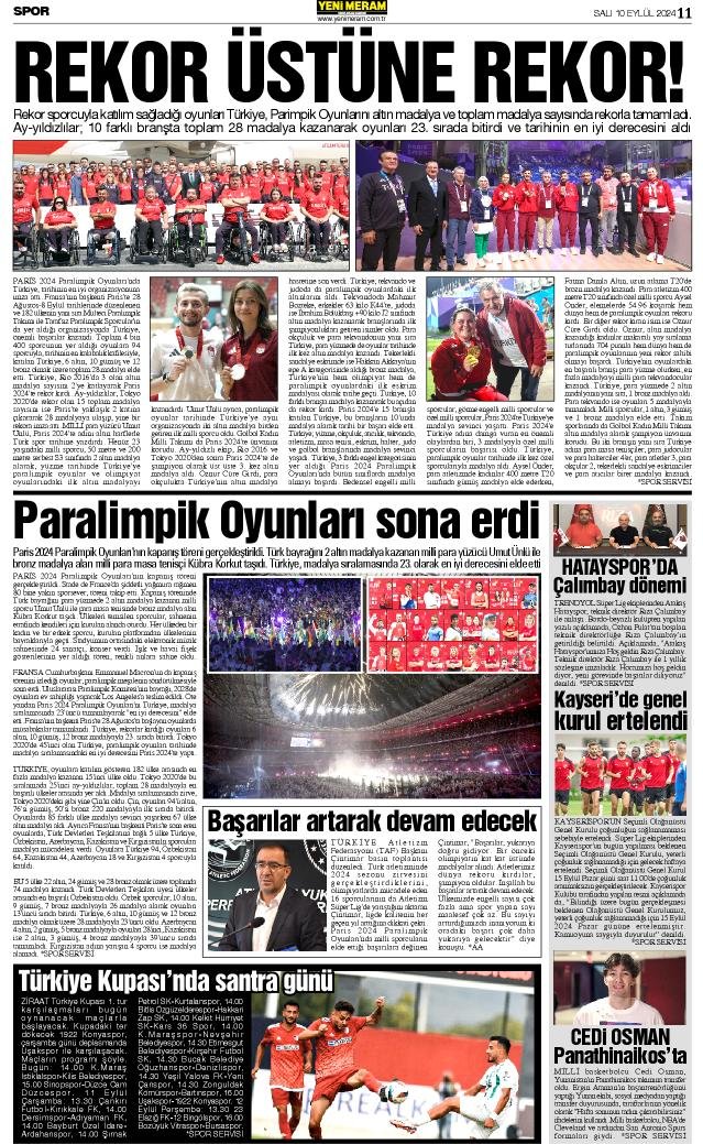 10 Eylül 2024 Yeni Meram Gazetesi
