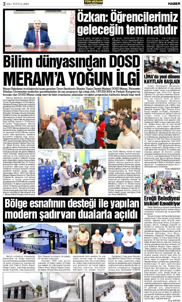 10 Eylül 2024 Yeni Meram Gazetesi
