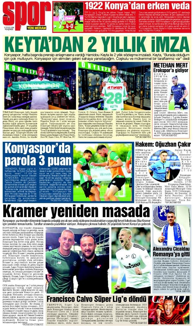 12 Eylül 2024 Yeni Meram Gazetesi
