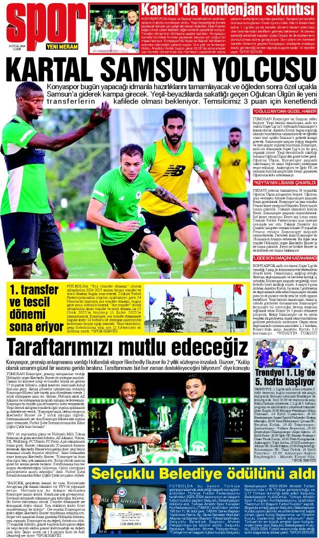 13 Eylül 2024 Yeni Meram Gazetesi
