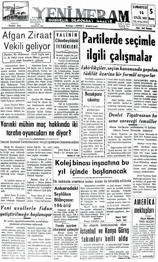 14 Eylül 2024 Yeni Meram Gazetesi