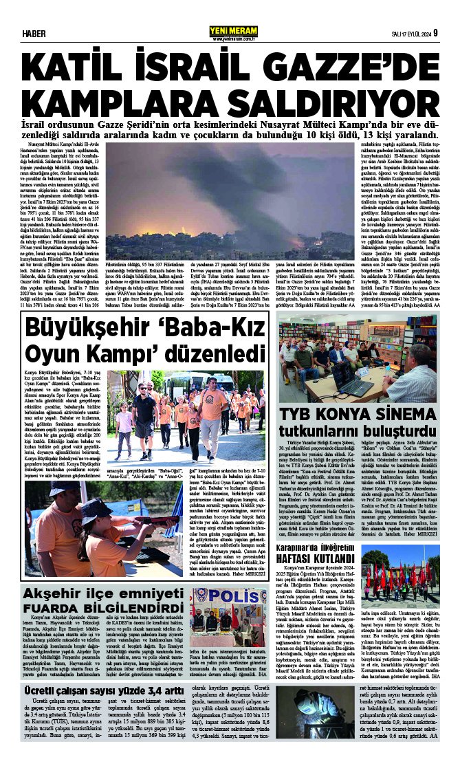 17 Eylül 2024 Yeni Meram Gazetesi
