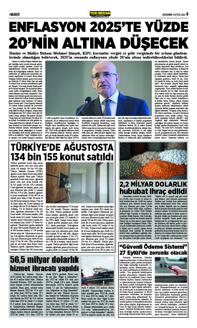 18 Eylül 2024 Yeni Meram Gazetesi
