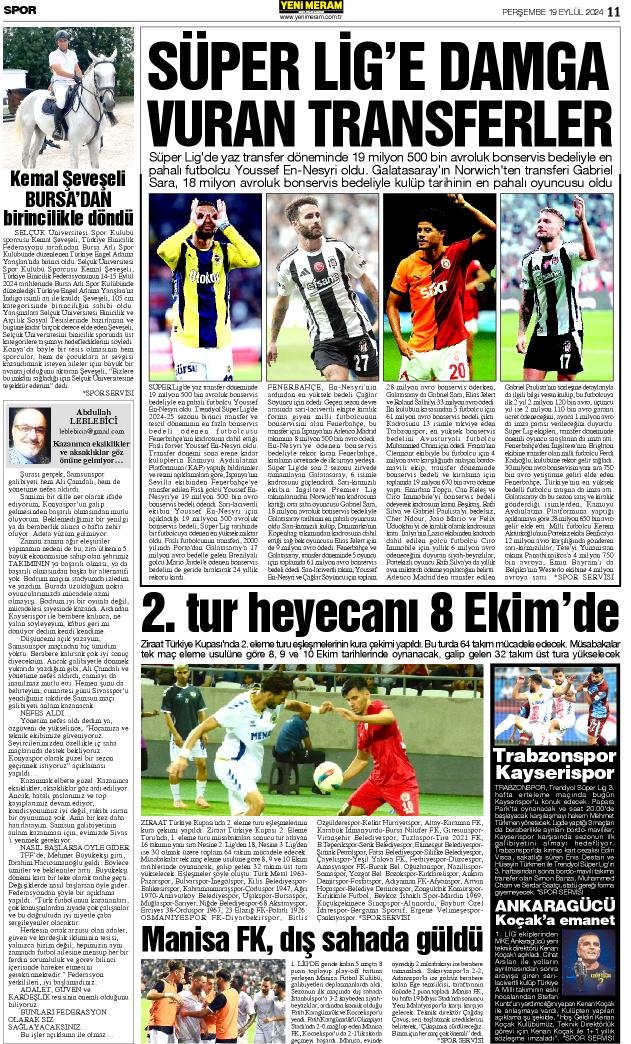 19 Eylül 2024 Yeni Meram Gazetesi
