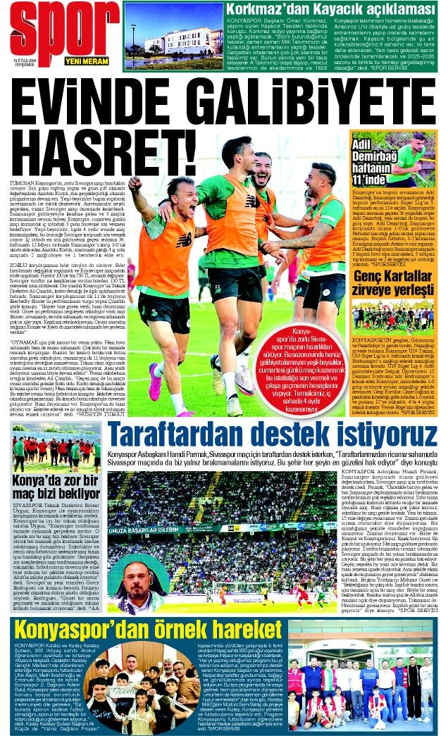 19 Eylül 2024 Yeni Meram Gazetesi
