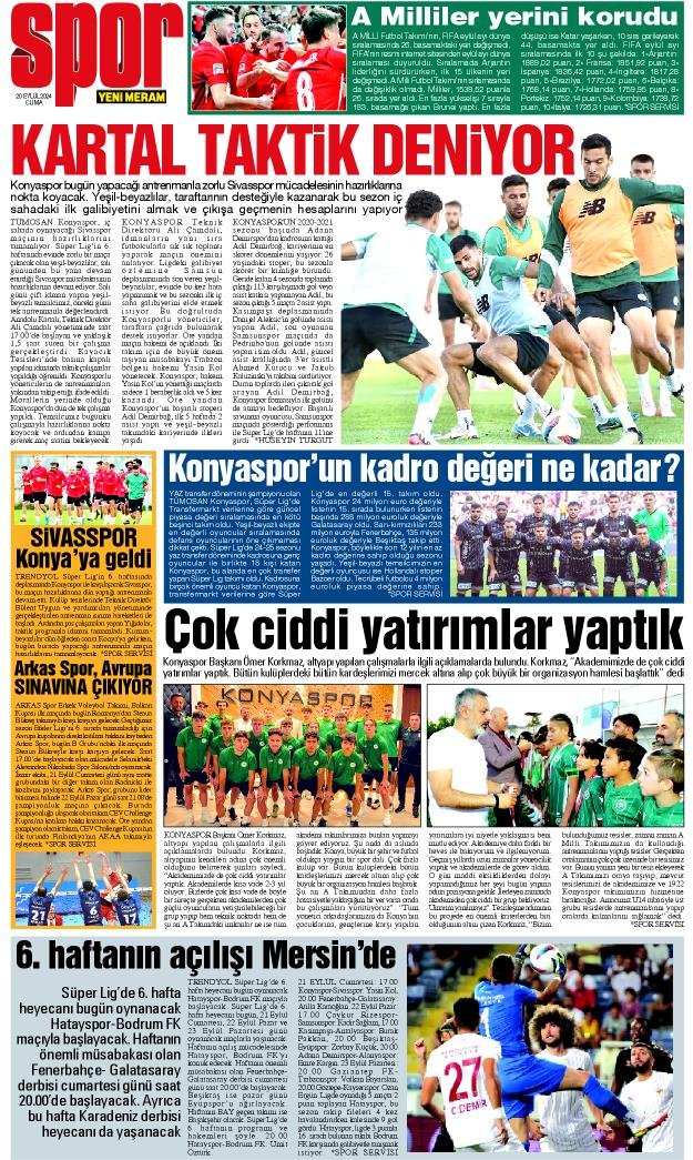 20 Eylül 2024 Yeni Meram Gazetesi
