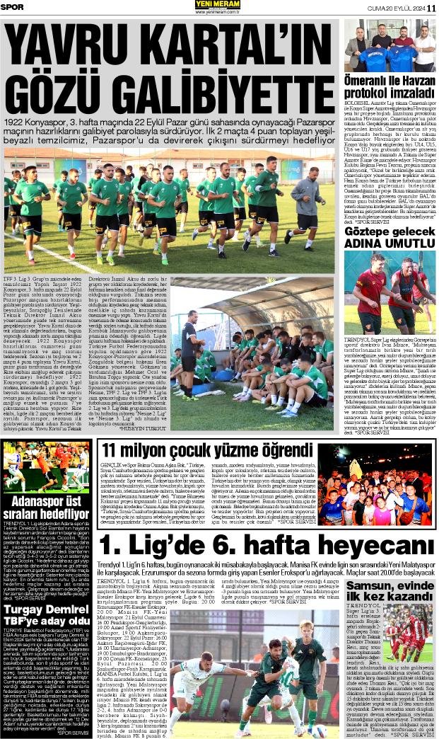 20 Eylül 2024 Yeni Meram Gazetesi
