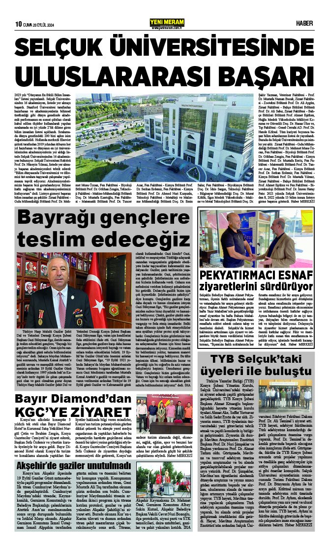 20 Eylül 2024 Yeni Meram Gazetesi
