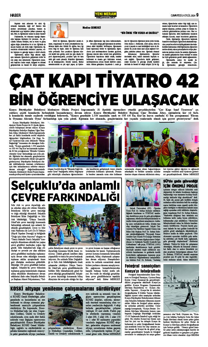 21 Eylül 2024 Yeni Meram Gazetesi