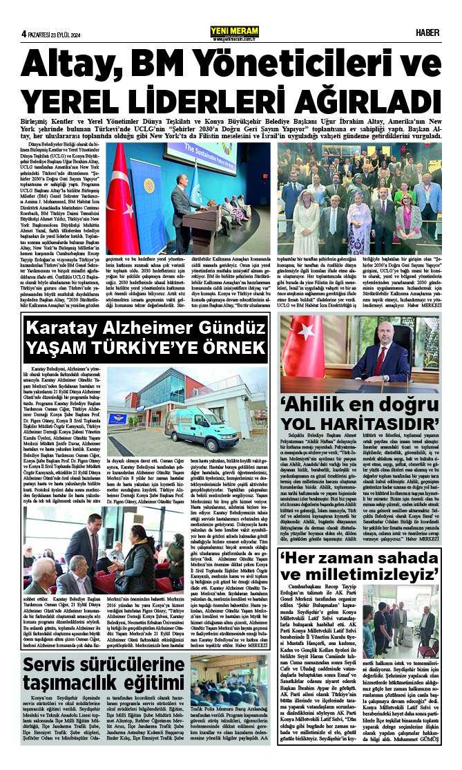 23 Eylül 2024 Yeni Meram Gazetesi
